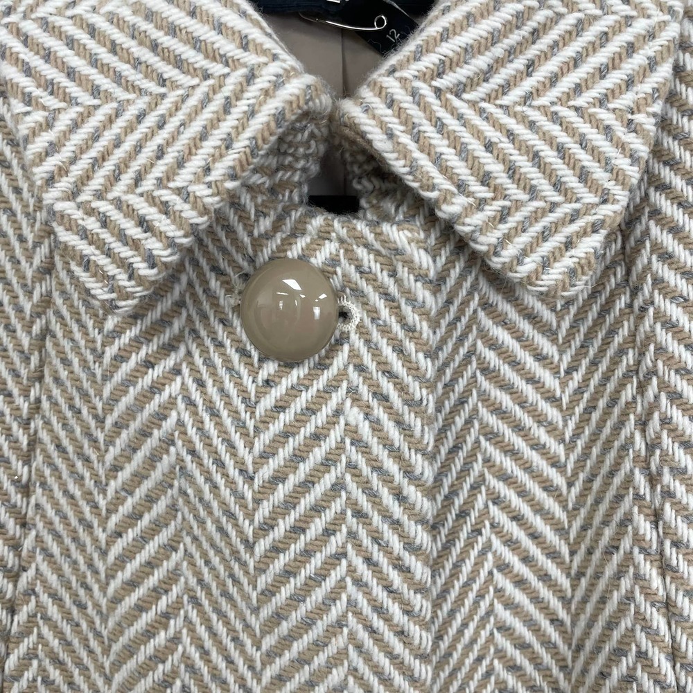 Talbots Button Front Wool Blend Short Coat Beige … - image 7